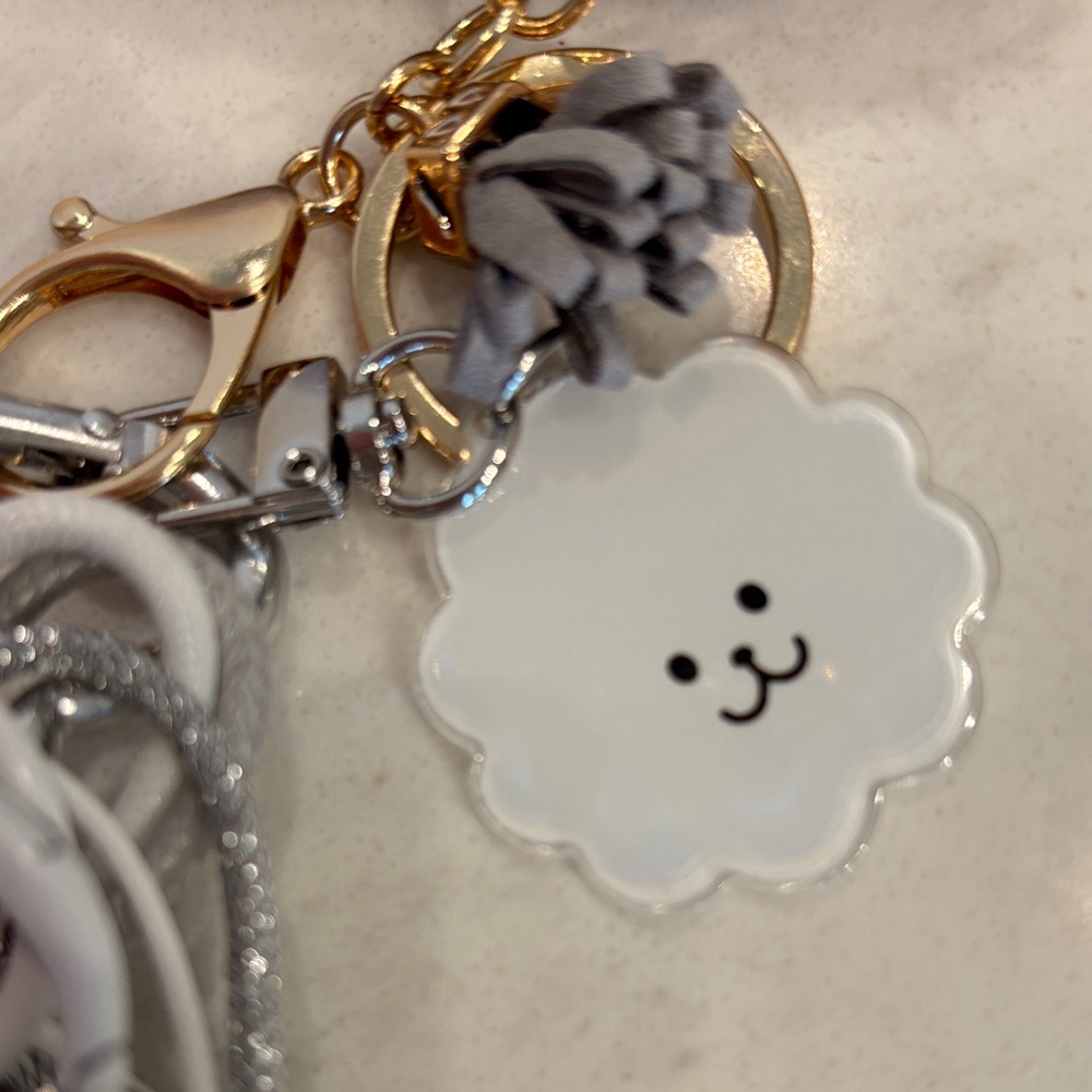 Gray and Silver Bag Charms Keychain Accessory - Picture 5 of 8